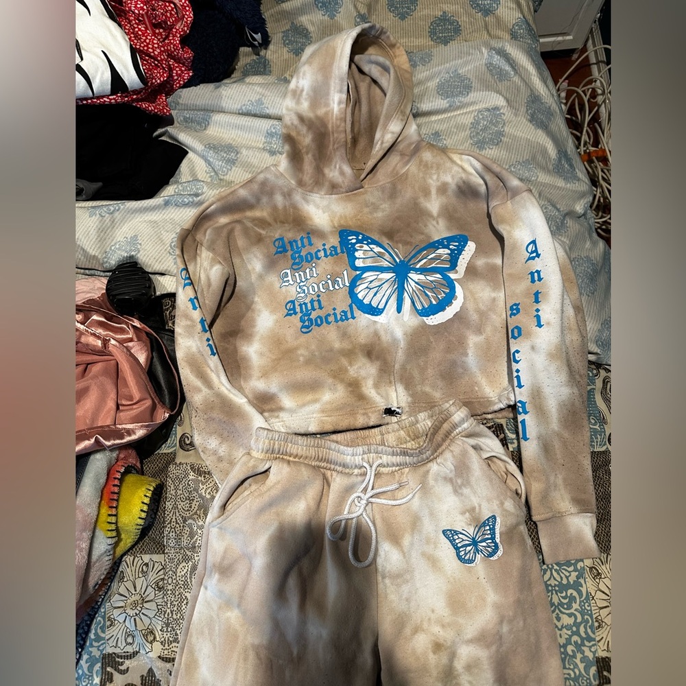 anti social graphic sweatsuit